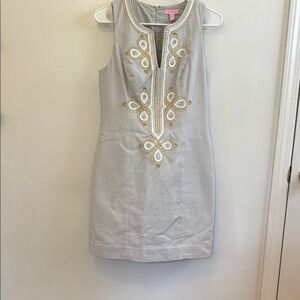 Lilly Pulitzer Gray Dress with Gold Accents